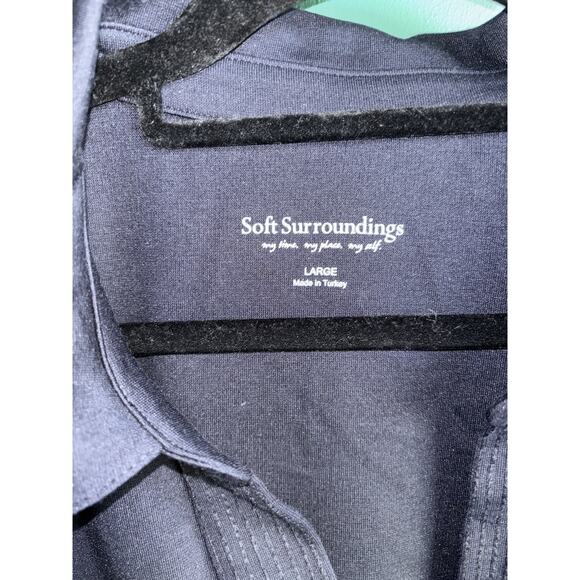 Soft Surroundings large navy oversize Johnny collar tunic - Picture 4 of 8